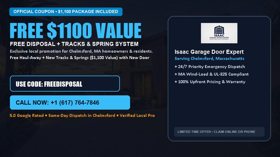 FREE Old Door Haul-Away & Heavy-Duty Tracks in Chelmsford, MA - Isaac Garage Door Expert